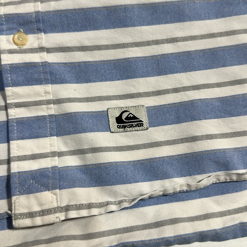 Quiksilver Men's Blue Striped Shirt - Picture 4 of 6